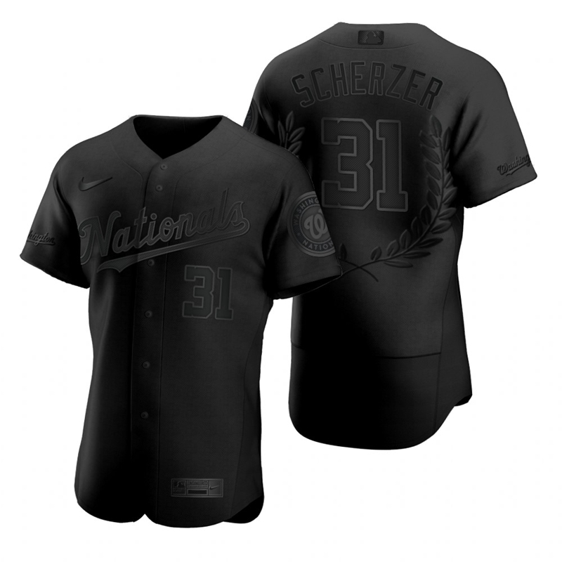 Washington Nationals 31 Max Scherzer Men Nike Black MLB MVP Limited Player Edition Jersey